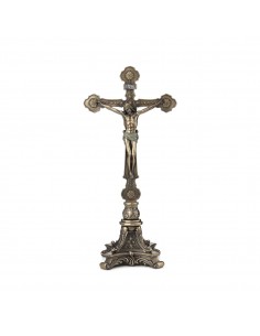 Jesus en la cruz resina bronce