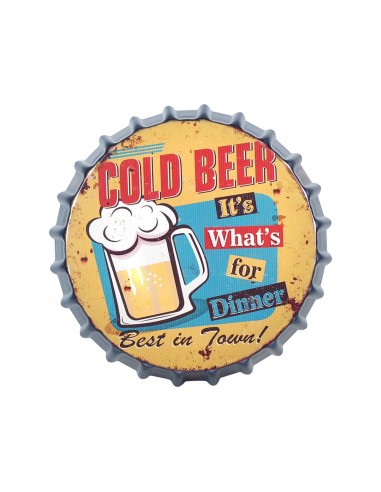 Placa pared cold beer 33x33cm